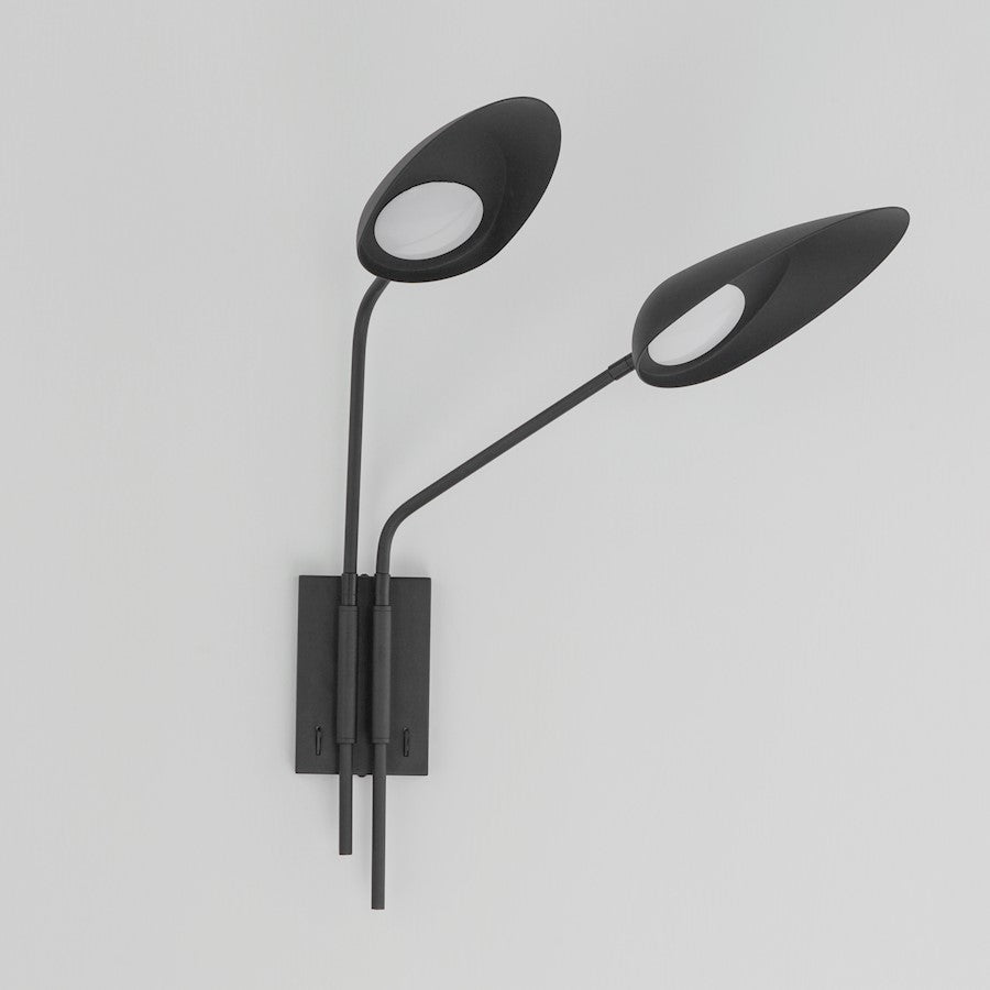 ET2 Lighting Marsh 2 Light LED Wall Sconce, Black