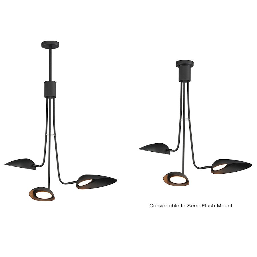 ET2 Lighting Marsh 3 Light LED Pendant, Black
