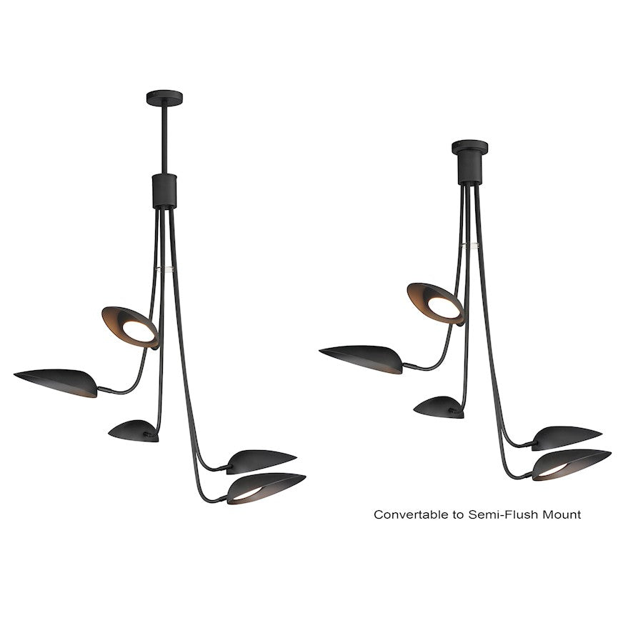 ET2 Lighting Marsh 5 Light LED Pendant, Black