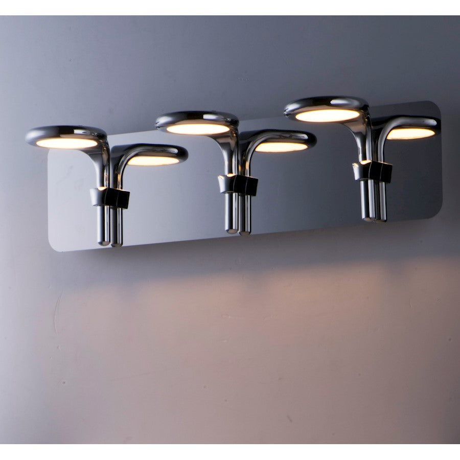 ET2 Lighting Cobra 3 Light Bath Vanity, Polished Chrome