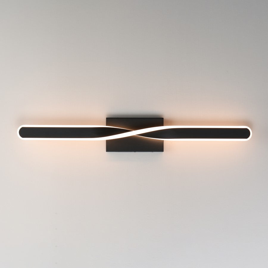 ET2 Lighting Pirouette 1 Light 32" LED Bath Vanity 5CCT, Black