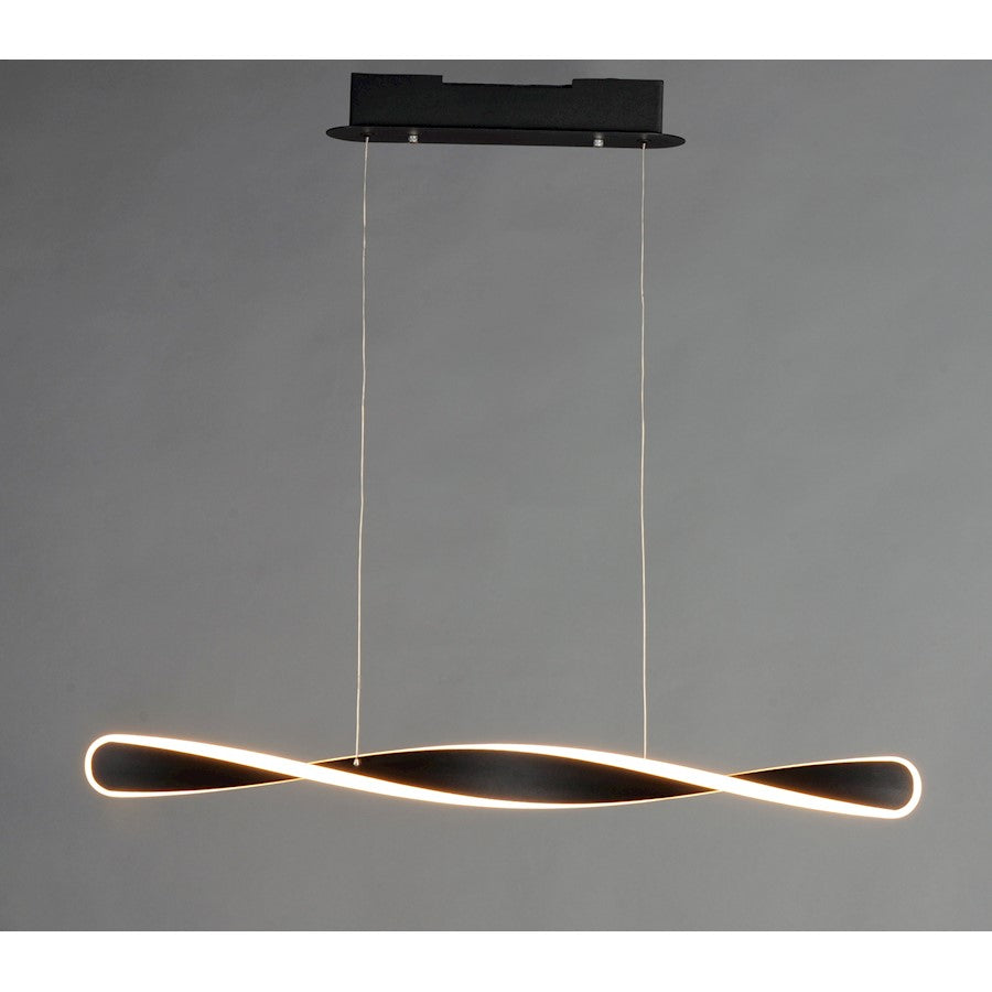1 Light Small LED Linear Pendant, Black