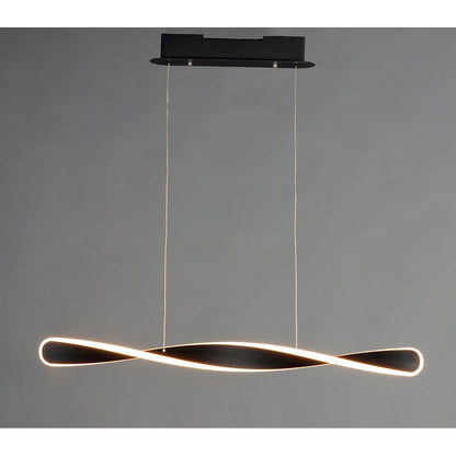 1 Light Small LED Linear Pendant, Black