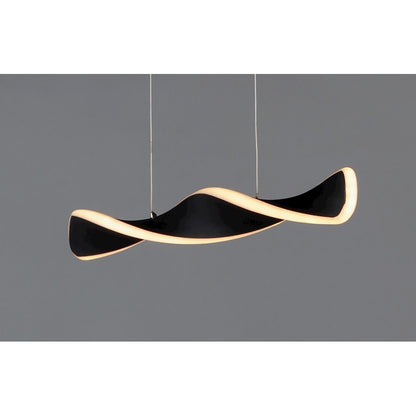 1 Light Small LED Linear Pendant, Black