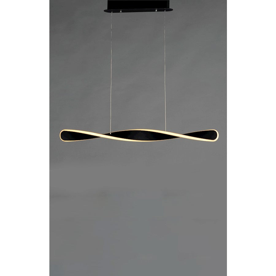 1 Light Small LED Linear Pendant, Black
