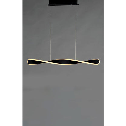1 Light Small LED Linear Pendant, Black