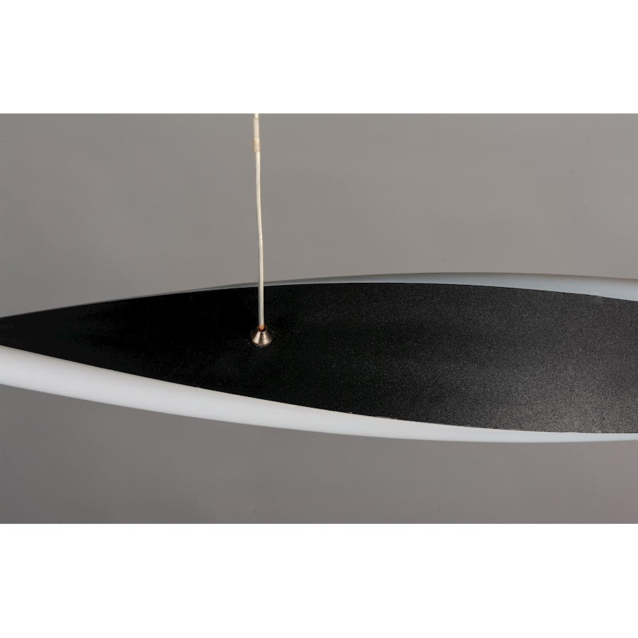 1 Light Small LED Linear Pendant, Black