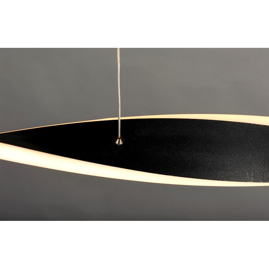 1 Light Small LED Linear Pendant, Black