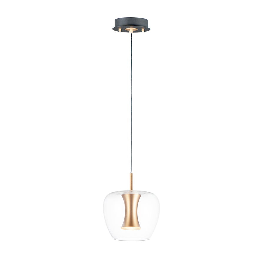 ET2 Lighting Newton LED 1-Light Pendant in Black/Gold