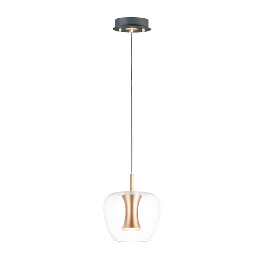 ET2 Lighting Newton LED 1-Light Pendant in Black/Gold