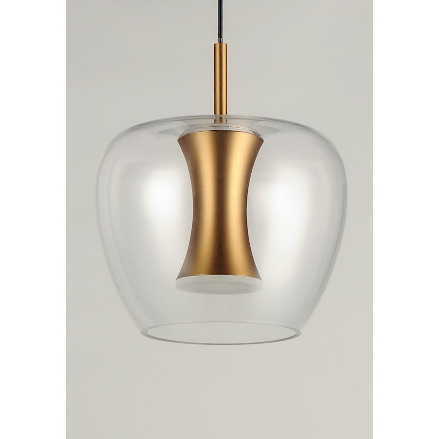ET2 Lighting Newton LED 1-Light Pendant in Black/Gold