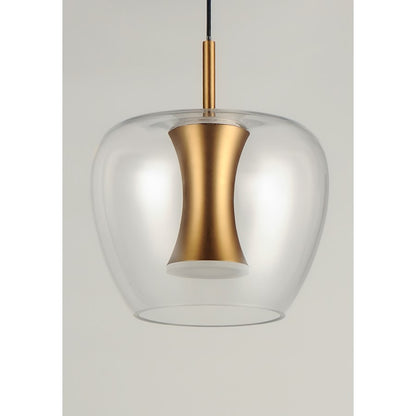 ET2 Lighting Newton LED 1-Light Pendant in Black/Gold