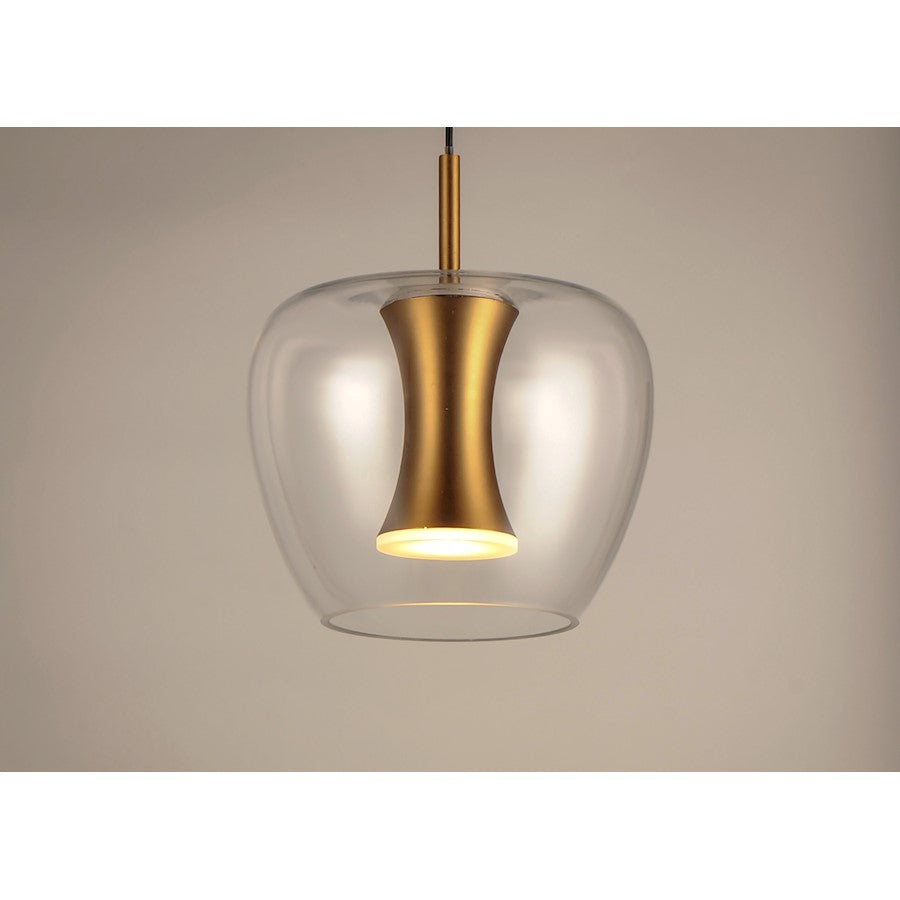 ET2 Lighting Newton LED 1-Light Pendant in Black/Gold