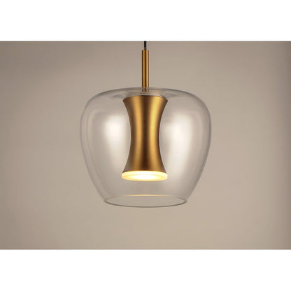 ET2 Lighting Newton LED 1-Light Pendant in Black/Gold