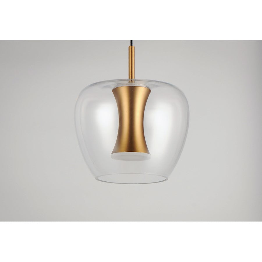 ET2 Lighting Newton LED 1-Light Pendant in Black/Gold