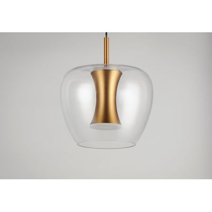 ET2 Lighting Newton LED 1-Light Pendant in Black/Gold