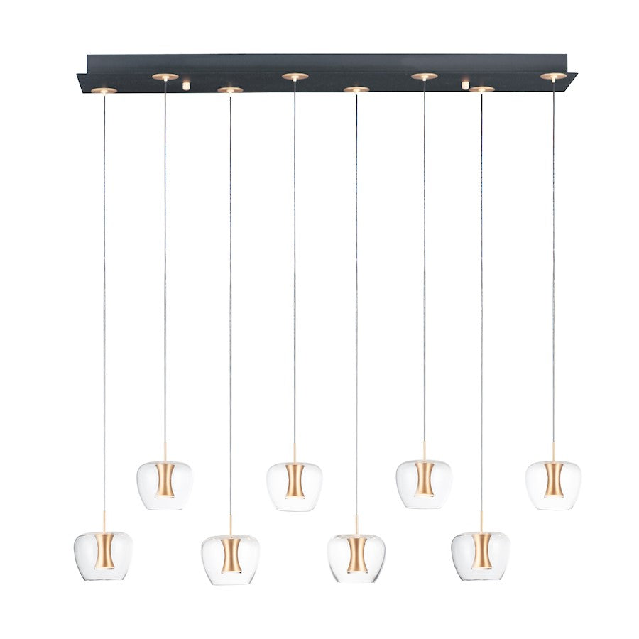 ET2 Lighting Newton LED 8-Light Pendant in Black/Gold