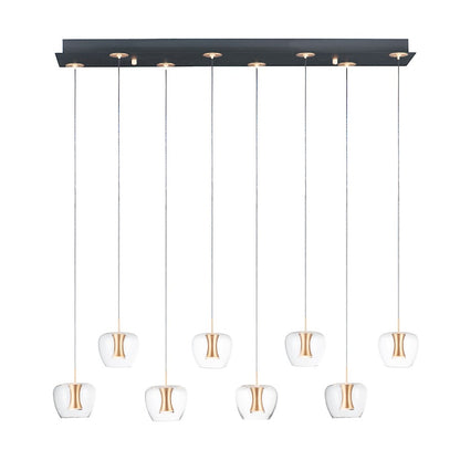 ET2 Lighting Newton LED 8-Light Pendant in Black/Gold