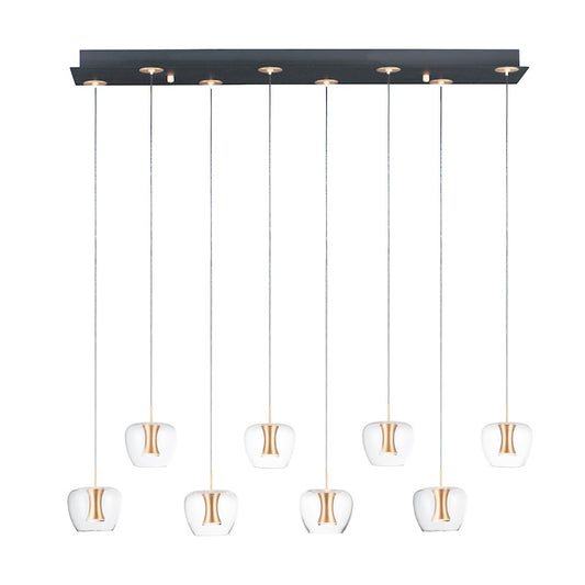 ET2 Lighting Newton LED 8-Light Pendant in Black/Gold