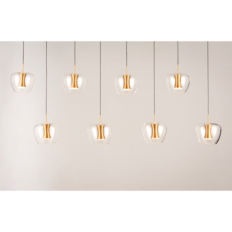 ET2 Lighting Newton LED 8-Light Pendant in Black/Gold