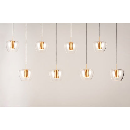 ET2 Lighting Newton LED 8-Light Pendant in Black/Gold