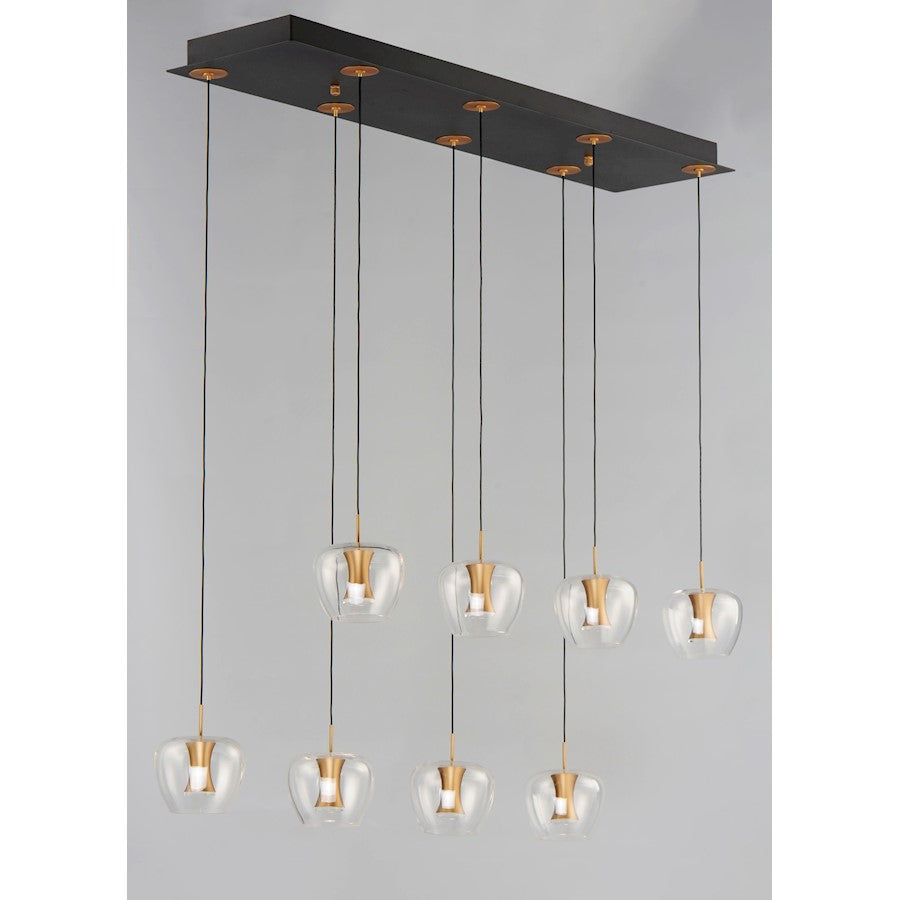 ET2 Lighting Newton LED 8-Light Pendant in Black/Gold