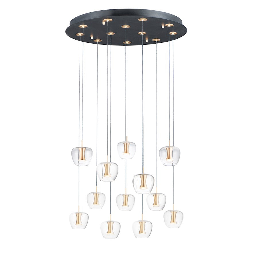 ET2 Lighting Newton LED 12-Light Pendant in Black/Gold