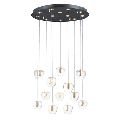 ET2 Lighting Newton LED 12-Light Pendant in Black/Gold