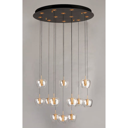 ET2 Lighting Newton LED 12-Light Pendant in Black/Gold