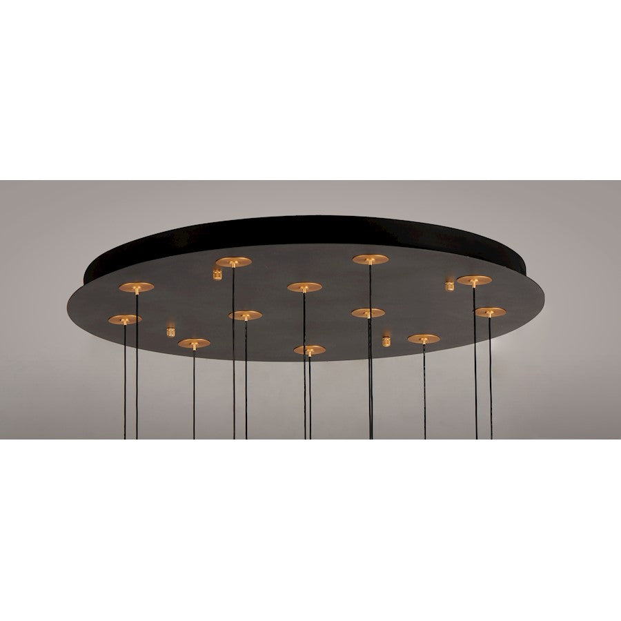 ET2 Lighting Newton LED 12-Light Pendant in Black/Gold