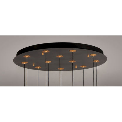 ET2 Lighting Newton LED 12-Light Pendant in Black/Gold