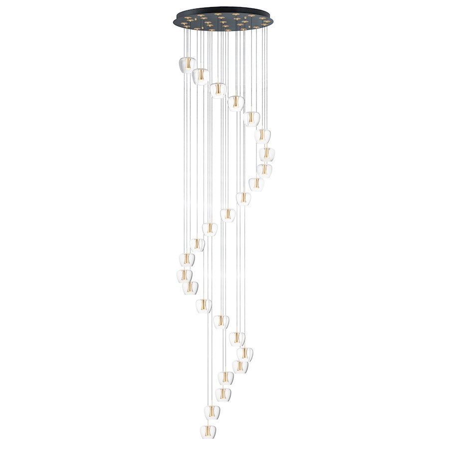ET2 Lighting Newton LED 25-Light Pendant in Black/Gold