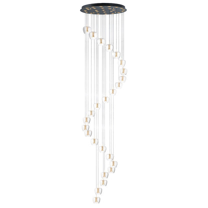 ET2 Lighting Newton LED 25-Light Pendant in Black/Gold