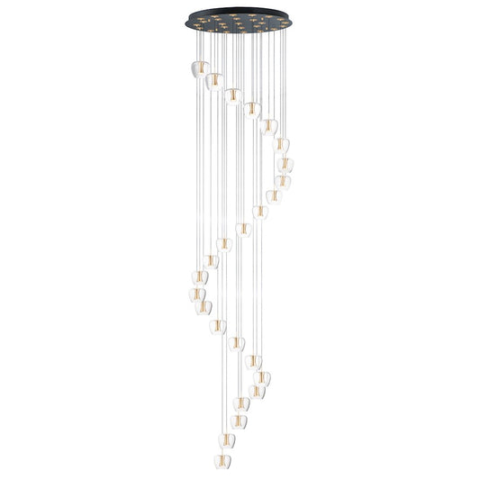ET2 Lighting Newton LED 25-Light Pendant in Black/Gold