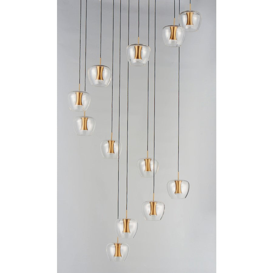 ET2 Lighting Newton LED 25-Light Pendant in Black/Gold