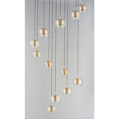 ET2 Lighting Newton LED 25-Light Pendant in Black/Gold