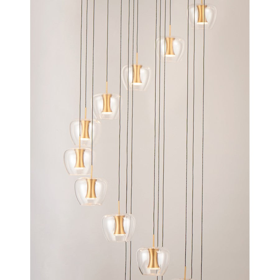 ET2 Lighting Newton LED 25-Light Pendant in Black/Gold