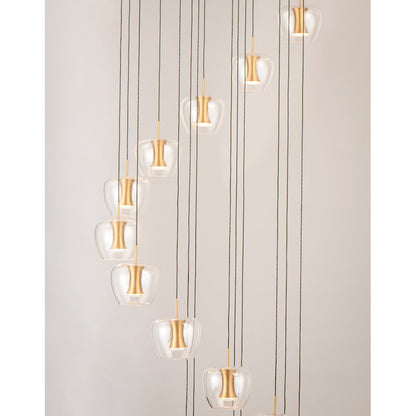 ET2 Lighting Newton LED 25-Light Pendant in Black/Gold