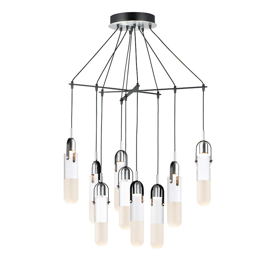 ET2 Lighting Capsule LED 9-Light Mini Pendant in Black/Brushed Aluminum