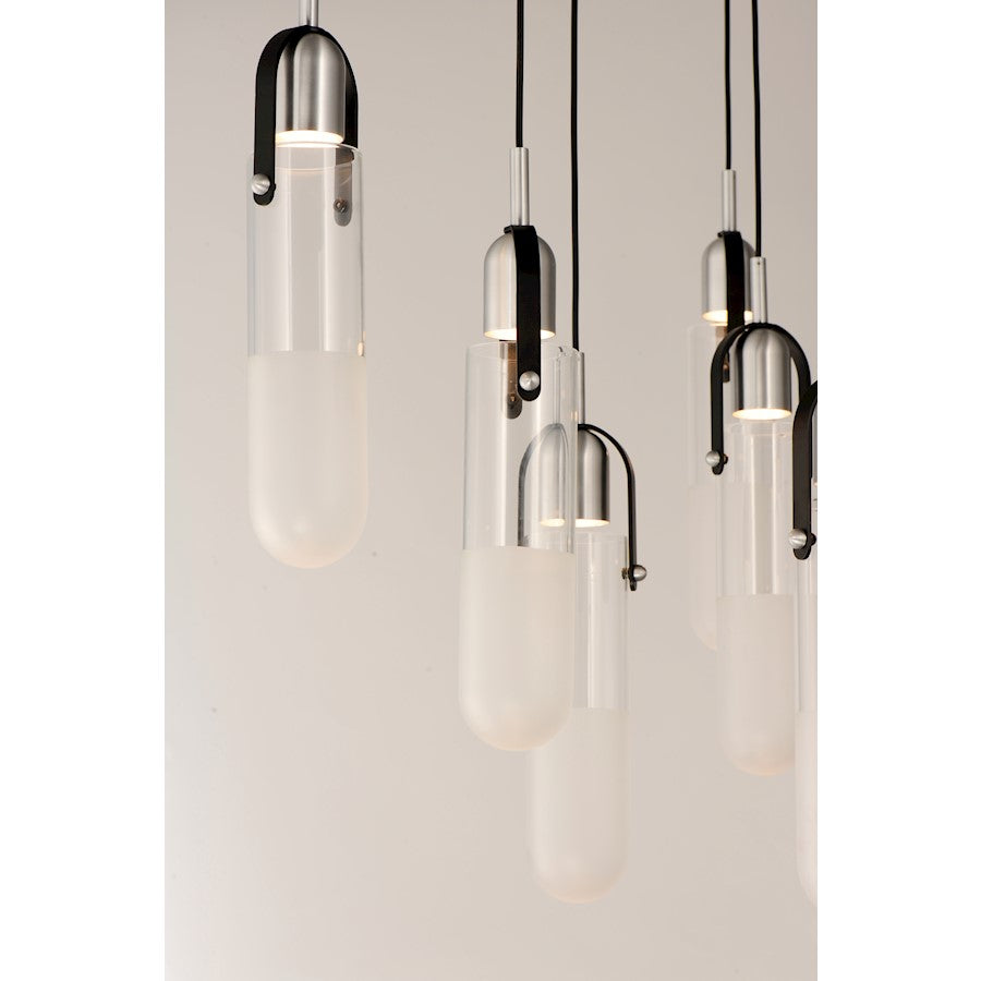 ET2 Lighting Capsule LED 9-Light Mini Pendant in Black/Brushed Aluminum