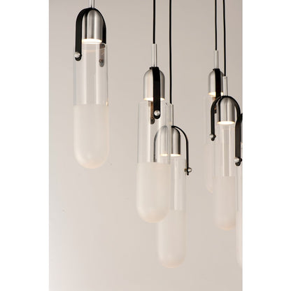 ET2 Lighting Capsule LED 9-Light Mini Pendant in Black/Brushed Aluminum