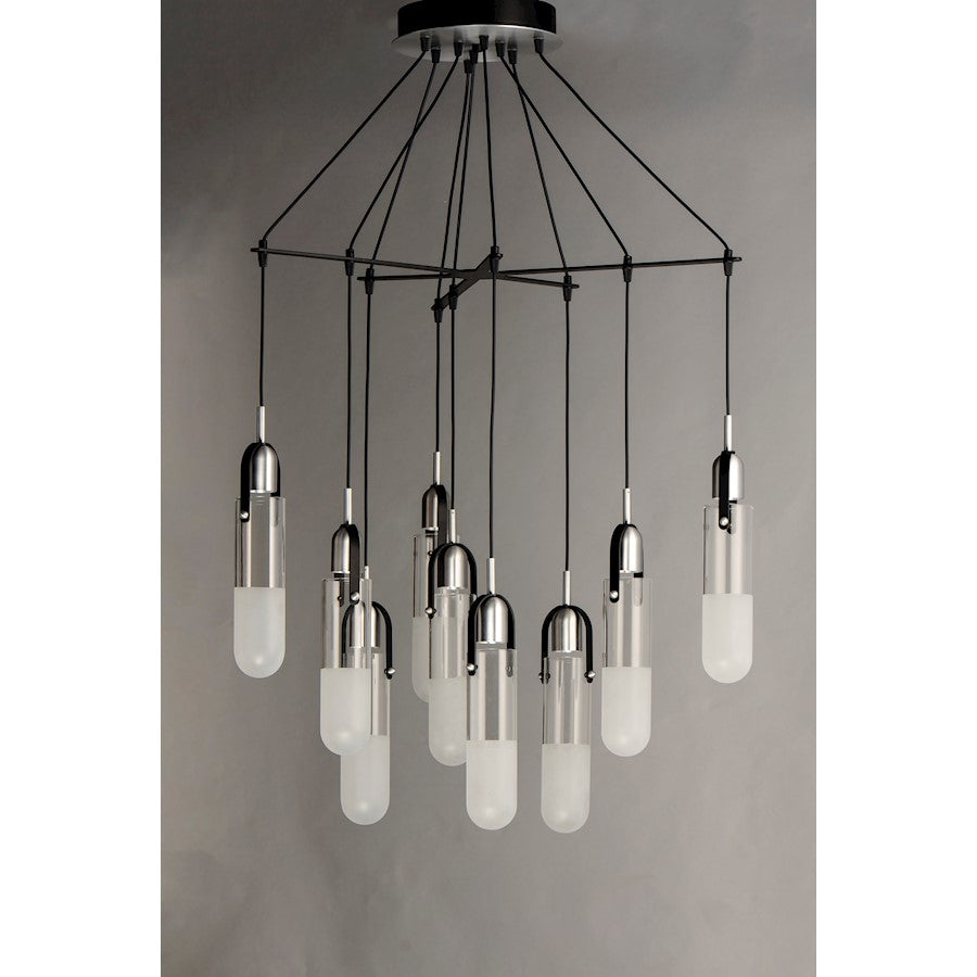 ET2 Lighting Capsule LED 9-Light Mini Pendant in Black/Brushed Aluminum