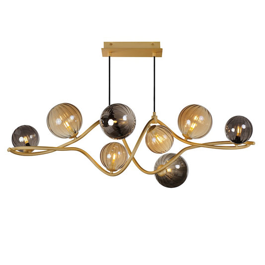 ET2 Lighting Planetary 8Lt LED Linear Pendant, Gold/Multi Color