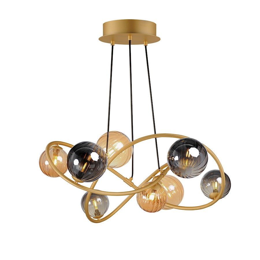 Planetary LED Chandelier, Gold