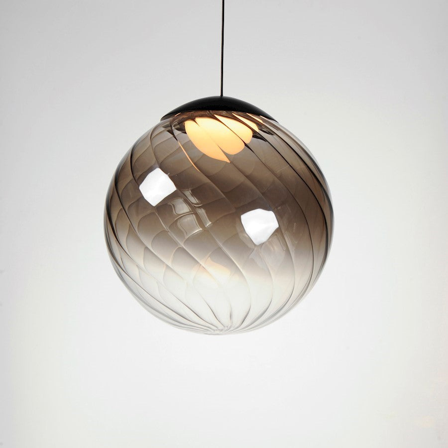 ET2 Lighting Planetary 1 Light LED Pendant, Black/Smoke