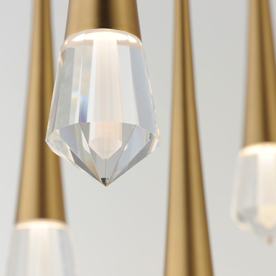 ET2 Lighting Pierce 16 Light LED Chandelier, Gold/Clear Crystal
