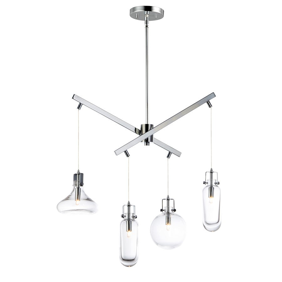 ET2 Lighting Kem 4-Light Pendant, Polished Chrome
