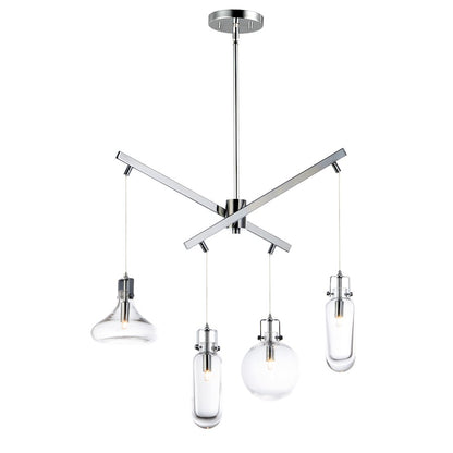 ET2 Lighting Kem 4-Light Pendant, Polished Chrome