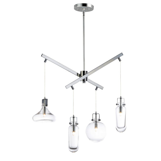 ET2 Lighting Kem 4-Light Pendant, Polished Chrome