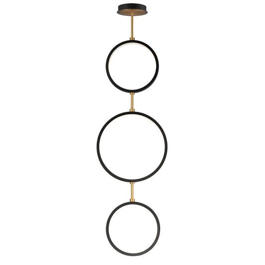 ET2 Lighting Hoopla 3-Light LED Pendant, Black/Gold